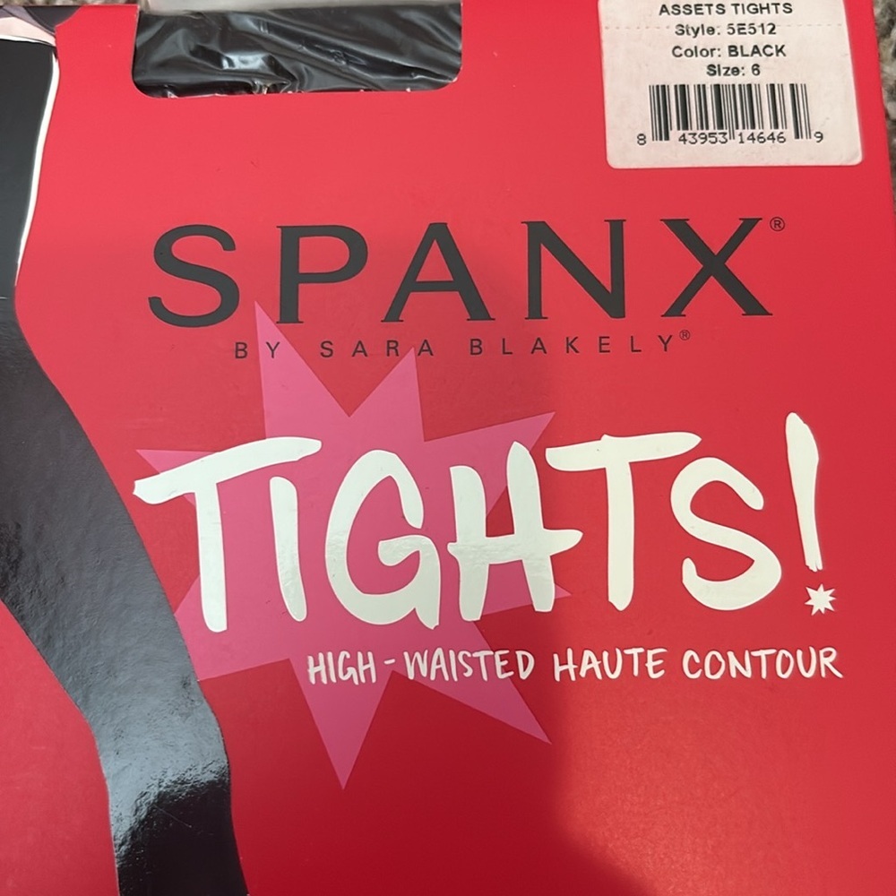 2 Pack SPANX Black Assets Tights Tights Size 6 /C /Large - Picture 4 of 7
